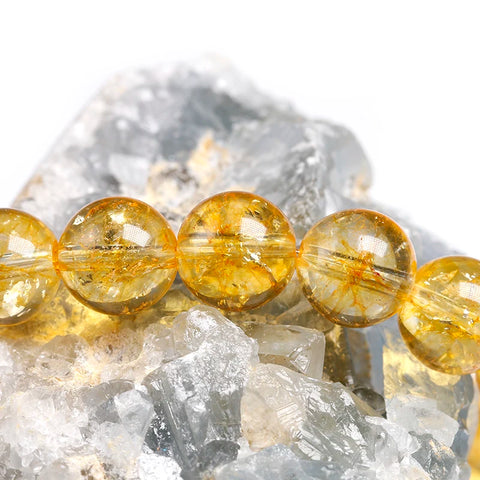 Yellow Citrine Bead Bracelet-ToShay.org