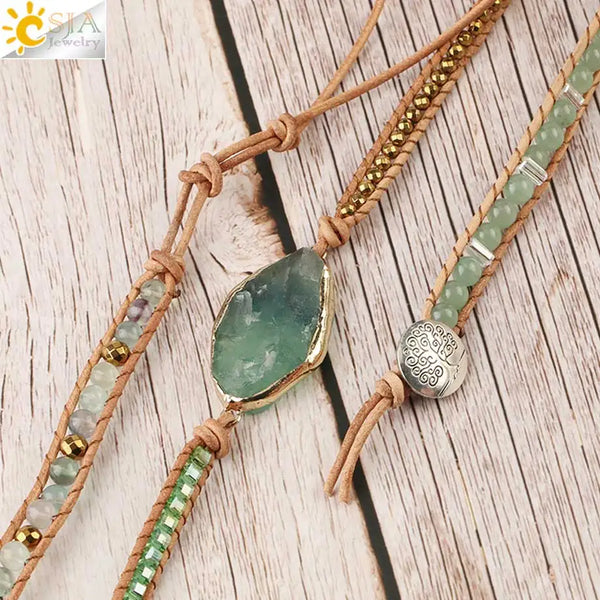 Green Aventurine Wrap Bracelet-ToShay.org