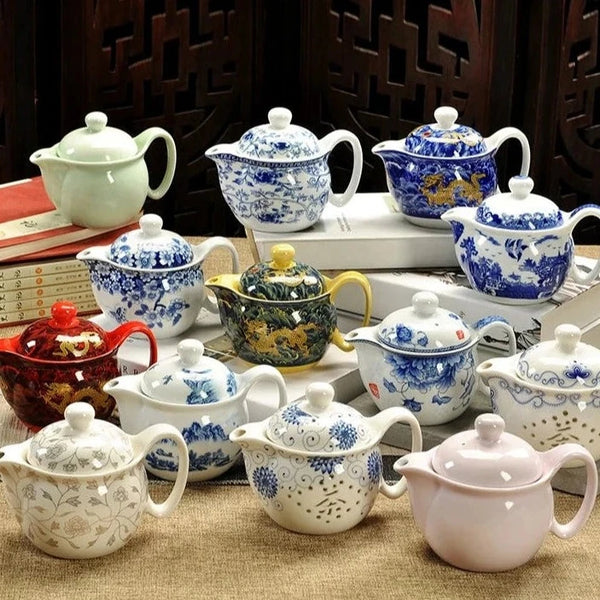 White Painted Ceramic Tea Sets-ToShay.org