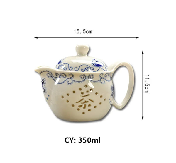 White Painted Ceramic Tea Sets-ToShay.org