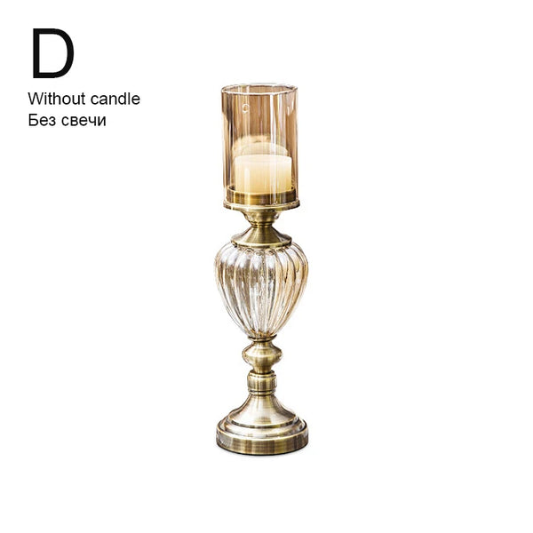 Bronze Glass Candle Holder-ToShay.org