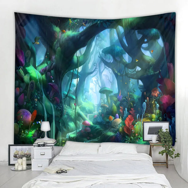 Mushroom Abstract Art Tapestry-ToShay.org