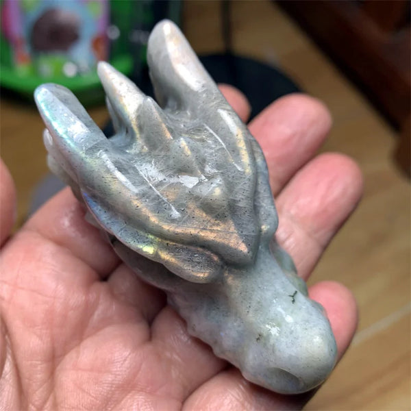 Blue Labradorite Dragon Skull-ToShay.org