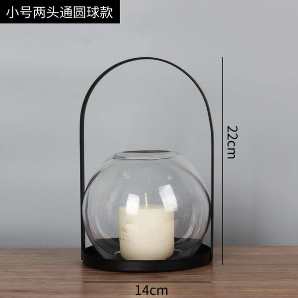 Clear Glass Candle Holder-ToShay.org