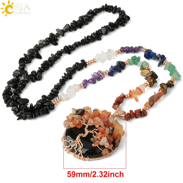 Chakra Crystal Pendant Necklace-ToShay.org