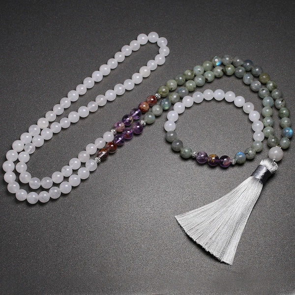 Grey Labradorite Mala Beads-ToShay.org