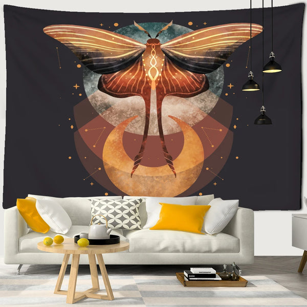 Moon Phase Moth Tapestry-ToShay.org