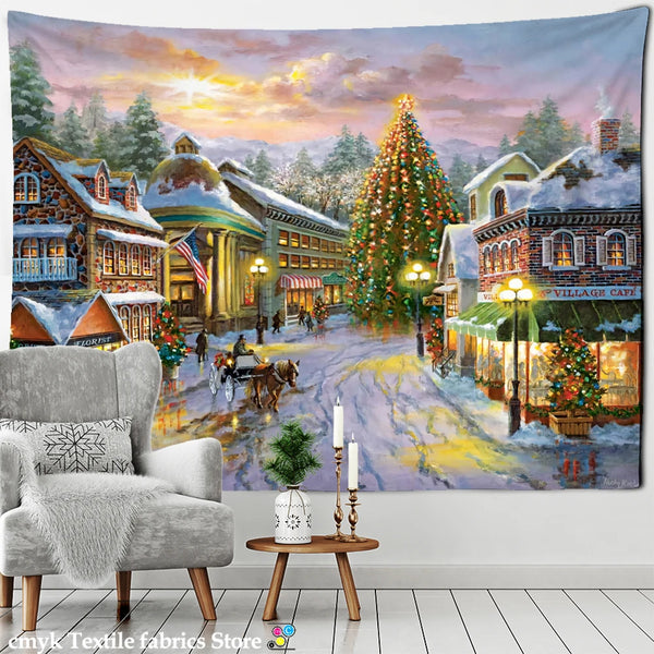 Snow Scape Art Tapestry-ToShay.org