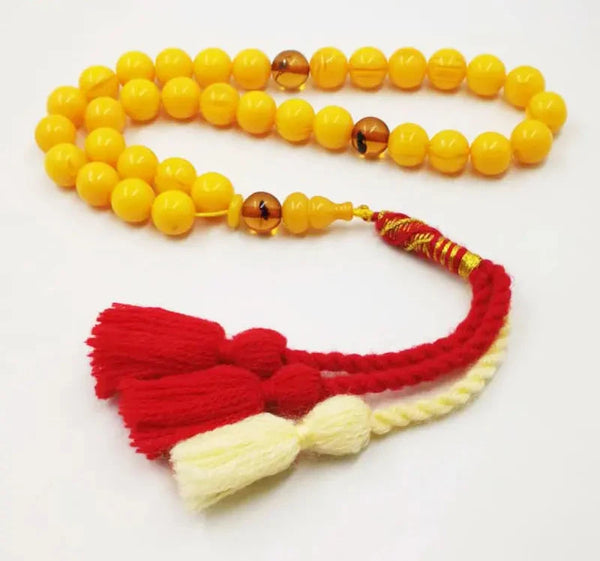 Yellow Amber Prayer Beads-ToShay.org