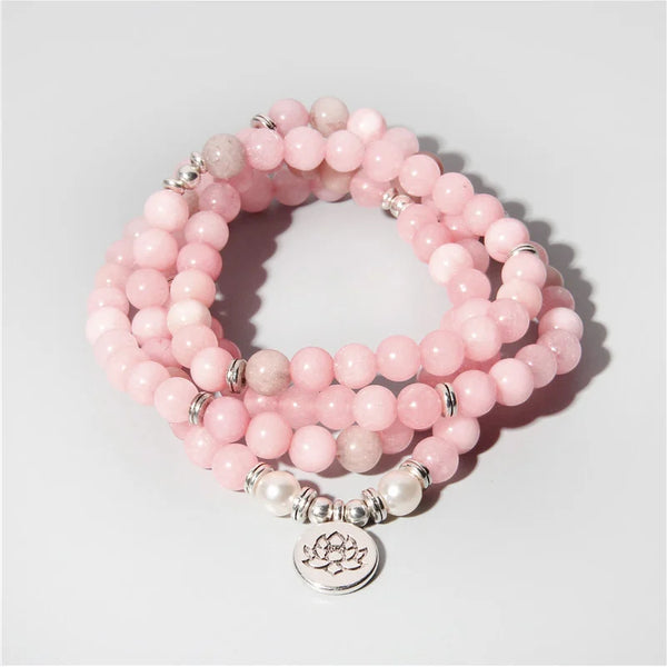 Pink Chalcedony Mala Beads-ToShay.org