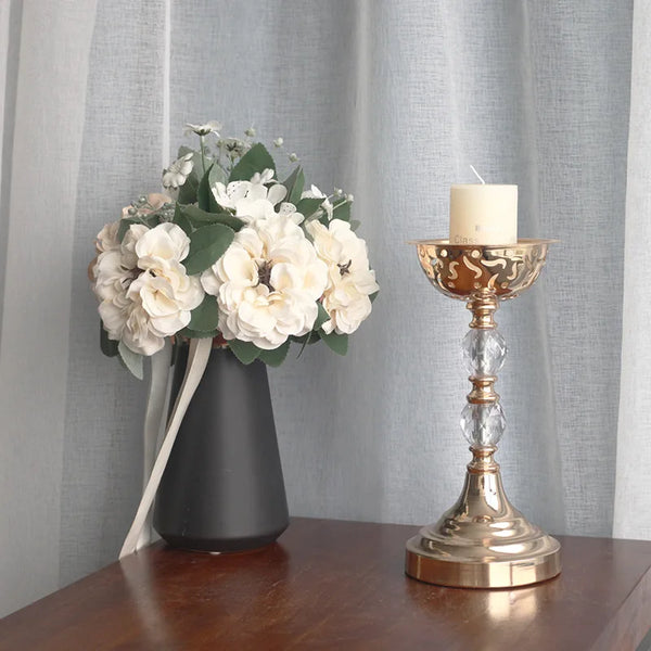 Gold Crystal Vase Candle Holder-ToShay.org