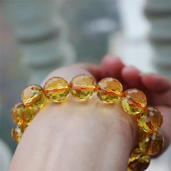 Yellow Citrine Bead Bracelet-ToShay.org