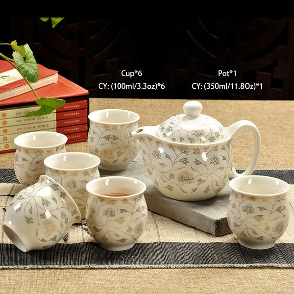 White Painted Ceramic Tea Sets-ToShay.org