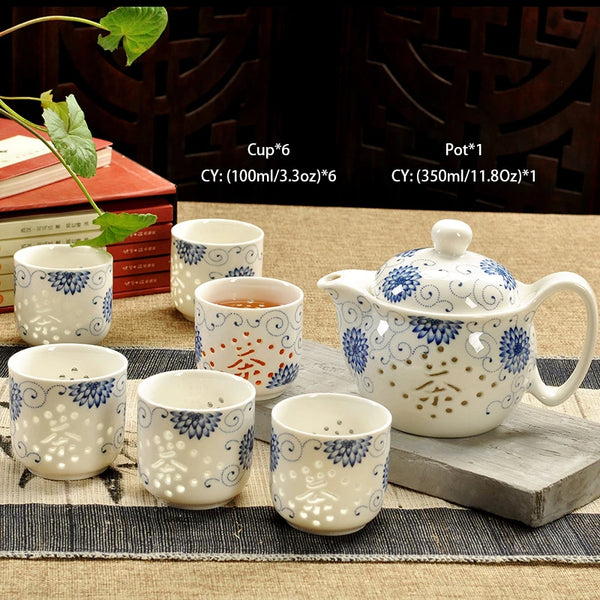 White Painted Ceramic Tea Sets-ToShay.org