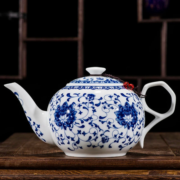 White Painted Ceramic Teapot-ToShay.org