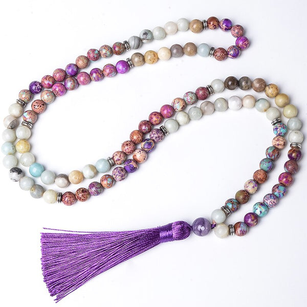 Purple Emperor Jasper Mala Beads-ToShay.org