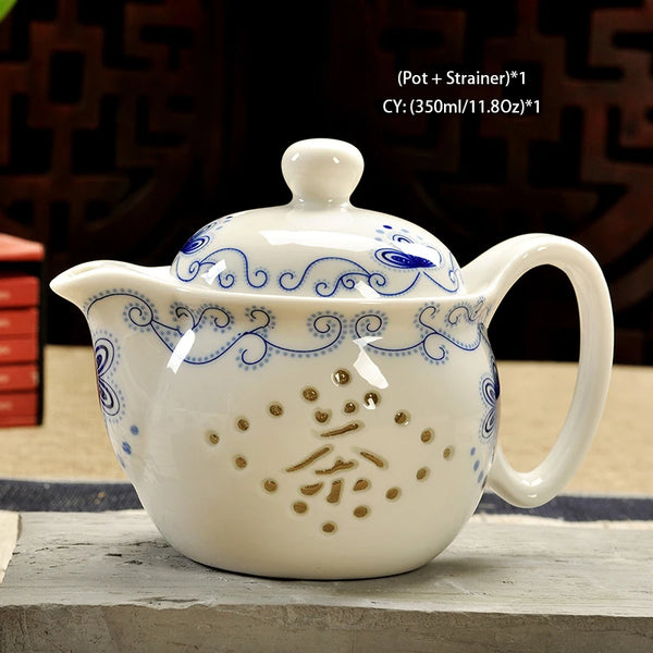 White Painted Ceramic Tea Sets-ToShay.org