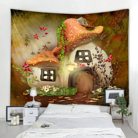 Mushroom House Tapestry-ToShay.org