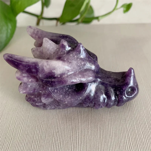 Purple Lepidolite Dragon Head-ToShay.org