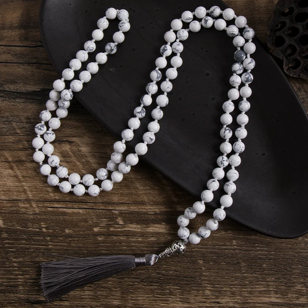 White Howlite Japamala Beads-ToShay.org