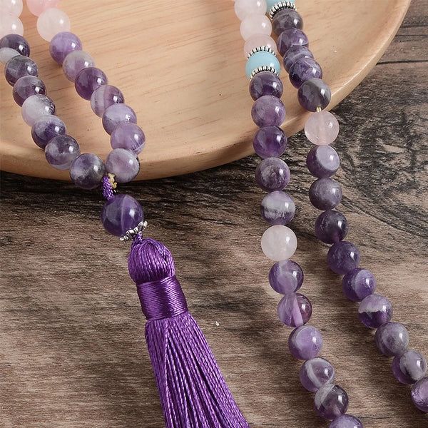 Purple Amethyst Mala Beads-ToShay.org