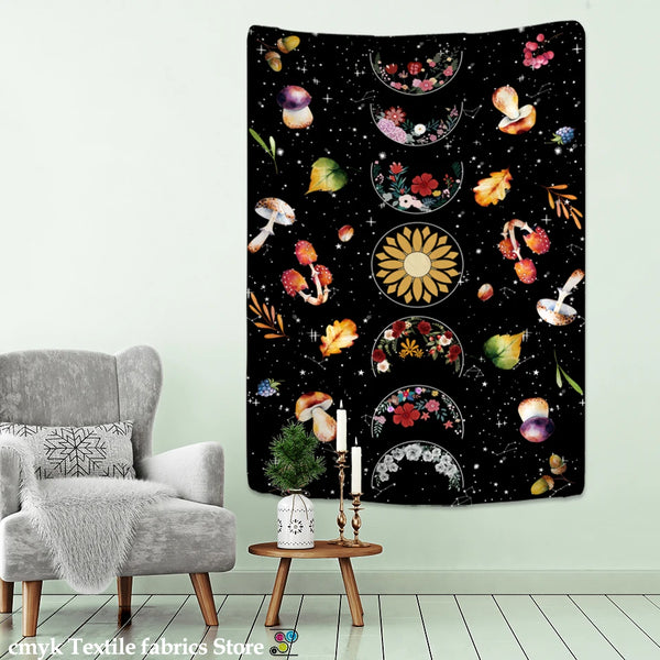 Moon Phase Flower Tapestry-ToShay.org