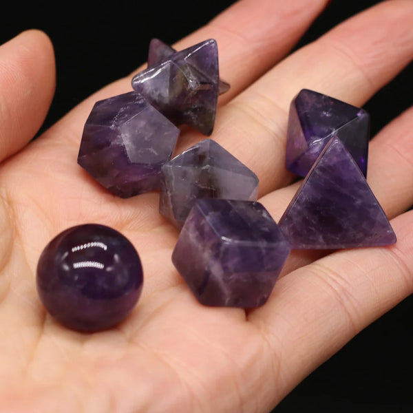 Purple Amethyst Platonic Solids-ToShay.org