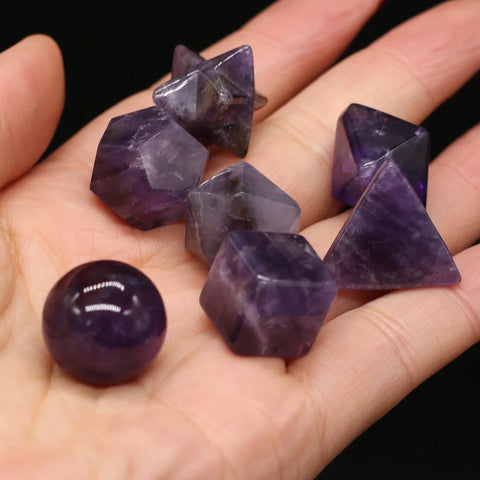 Purple Amethyst Platonic Solids-ToShay.org