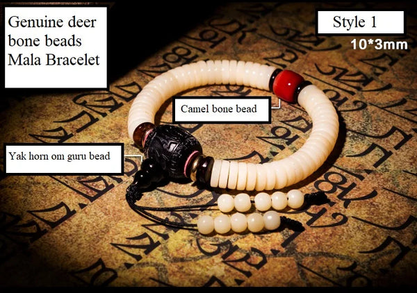 Tibetan Deer Bone Mala Bracelet-ToShay.org