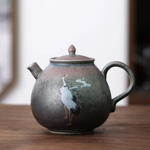 Crane Ceramic Tea Pot-ToShay.org