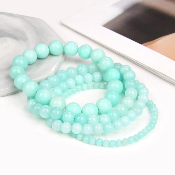 Blue Amazonite Bead Bracelets-ToShay.org