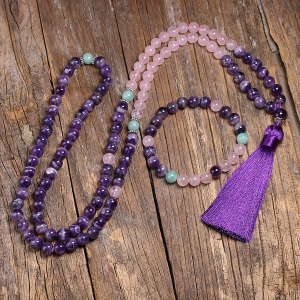 Purple Amethyst Mala Beads-ToShay.org