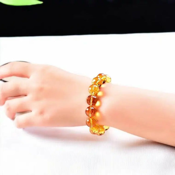 Yellow Citrine Bead Bracelet-ToShay.org