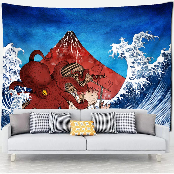 Sea Waves Art Tapestry-ToShay.org