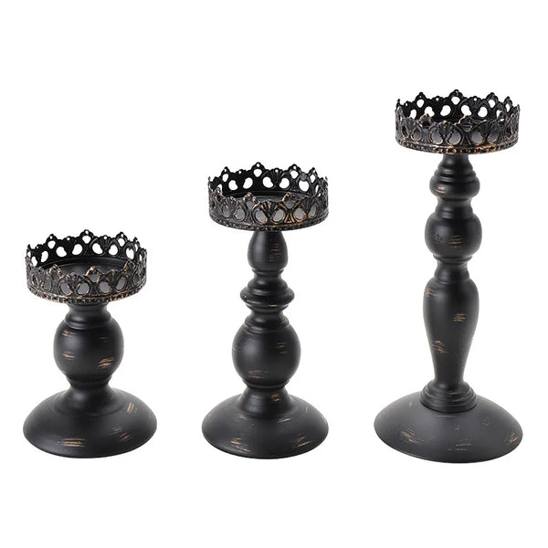 Black Iron Candle Holder-ToShay.org