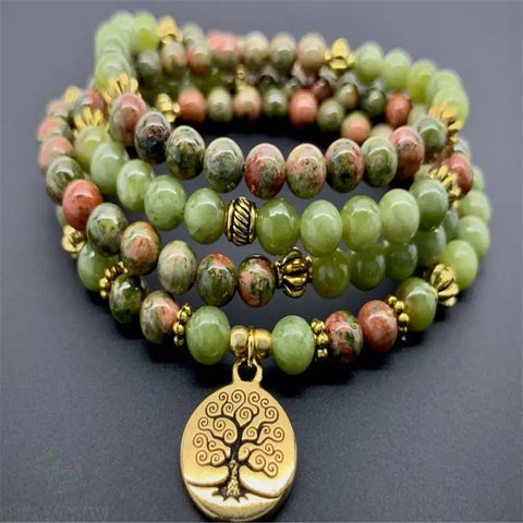 Green Epidote Mala Beads-ToShay.org