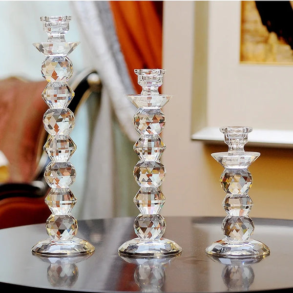 Crystal Glass Candle Holder-ToShay.org