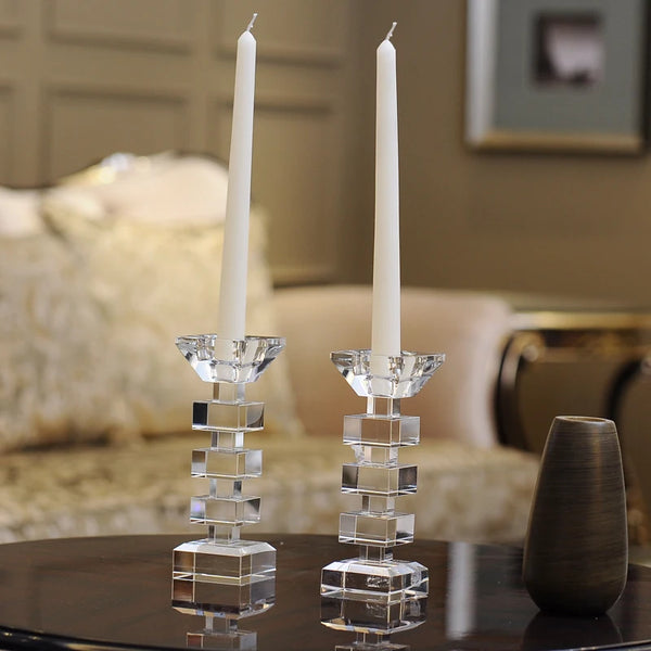 Crystal Glass Candle Holder-ToShay.org