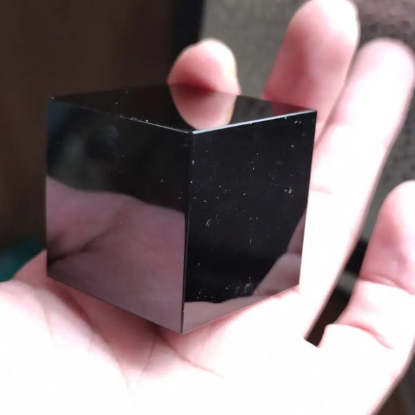 Black Obsidian Quartz Cube-ToShay.org