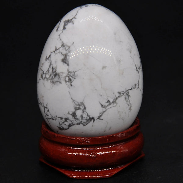 White Howlite Turquoise Egg-ToShay.org