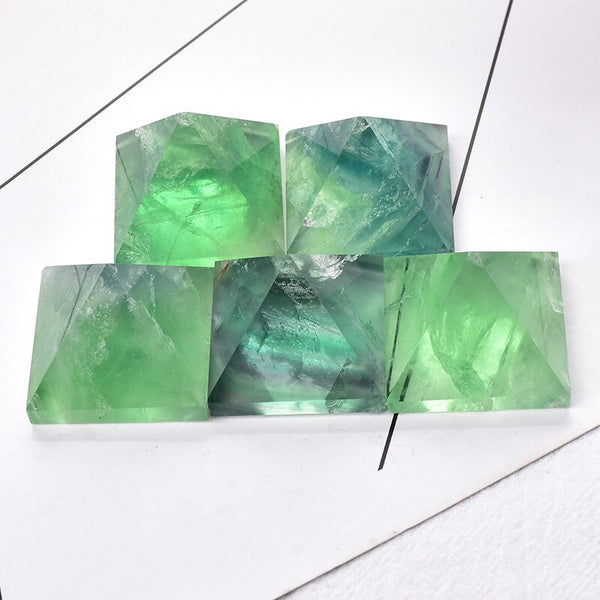 Green Fluorite Quartz Pyramid-ToShay.org