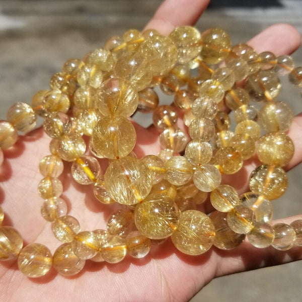 Gold Rutilated Quartz Bracelet-ToShay.org