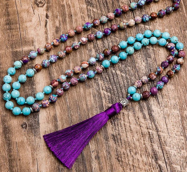 Blue Turquoise Mala Beads-ToShay.org