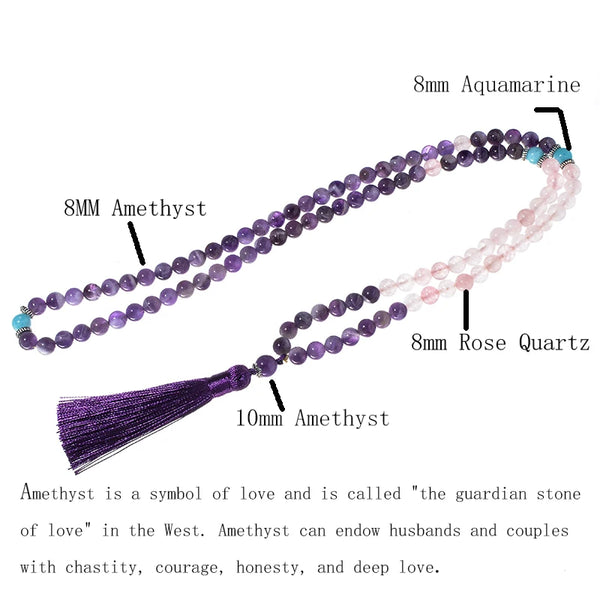 Purple Amethyst Mala Beads-ToShay.org