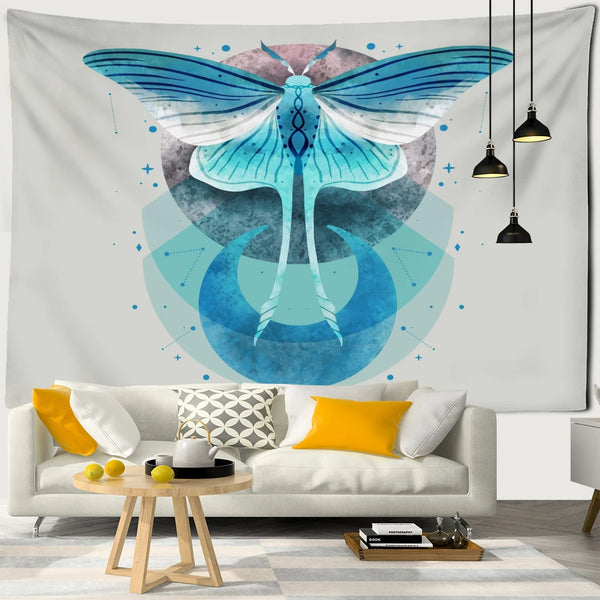 Moon Phase Moth Tapestry-ToShay.org