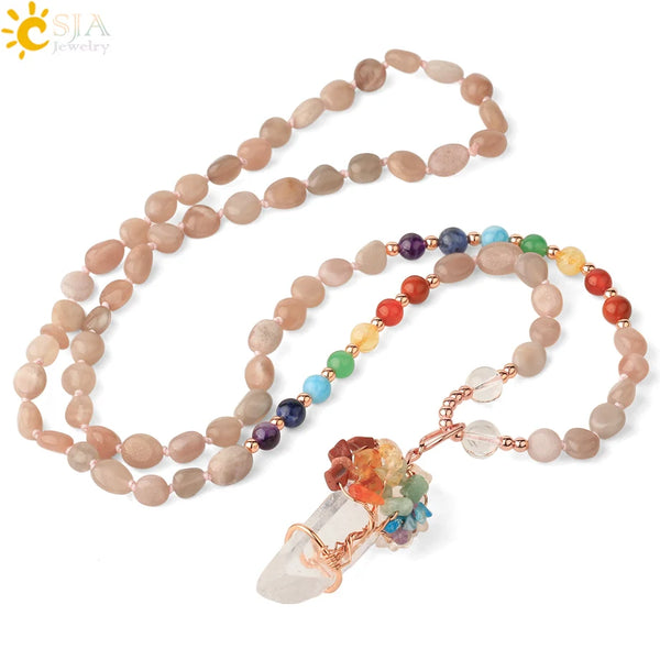 Chakra Bead Pendant Necklace-ToShay.org