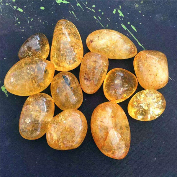 Yellow Citrine Crack Crystal Stones-ToShay.org