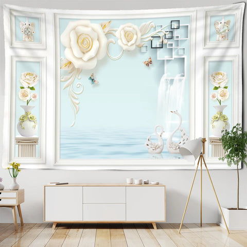 Flower Window Art Tapestry-ToShay.org