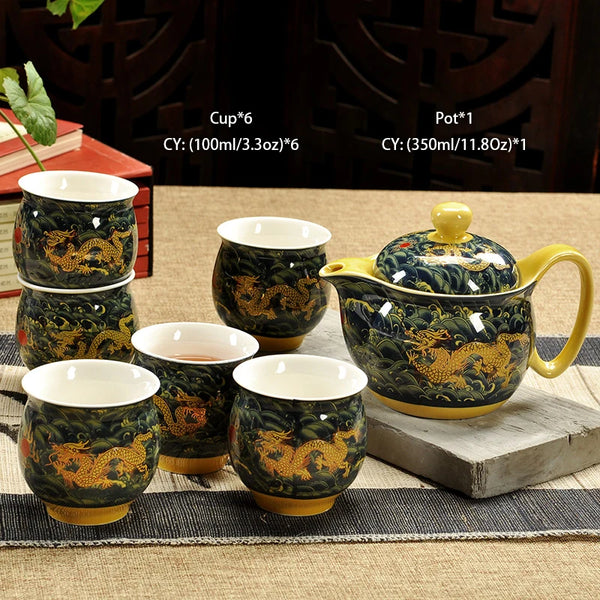 White Painted Ceramic Tea Sets-ToShay.org