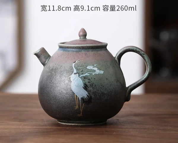 Crane Ceramic Tea Pot-ToShay.org